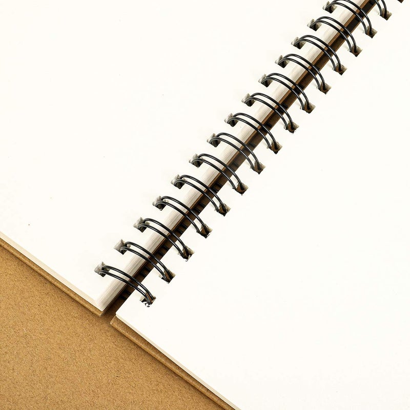 TOP-Pindu Spiral Sketchbook Pad, Blank Scrapbook, Art Drawing Book, 120 Pages/ 60 Sheets 140gsm (A4) - Image 3